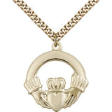 Claggagh Medal, Gold Filled - 24" 2.4mm Gold Plated Endless Chain