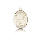St. Sebastian Fishing Medal, 14 Karat Gold, Medium - 14 KT Yellow Gold