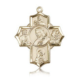 St. Philomena, St. Theresa, St. Rita, St. Anthony, St. Jude Medal, 14 Karat Gold - 14 KT Yellow Gold