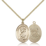 St. Christopher Coast Guard Medal, Gold Filled, Medium - Gold-tone