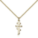 Greek Orthadox Cross Pendant, Gold Filled - Gold-tone