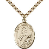 St. Alexandra Medal, Gold Filled, Large - 24" 2.4mm Gold Plated Chain + Clasp