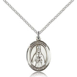 St. Blaise Medal, Sterling Silver, Medium - 18" 1.2mm Sterling Silver Chain + Clasp