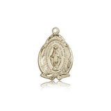 Miraculous Medal, 14 Karat Gold - 14 KT Yellow Gold