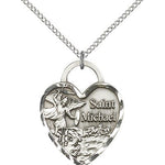St. Michael the Archangel Medal, Sterling Silver - 18" 1.2mm Sterling Silver Chain + Clasp