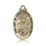 Our Lady of Czestochowa Medal, 14 Karat Gold - 14 KT Yellow Gold