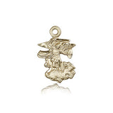 St. Michael the Archangel Medal, 14 Karat Gold - 14 KT Yellow Gold