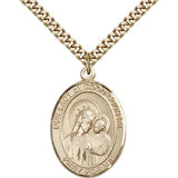 Our Lady of Good Counsel Medal, Gold Filled, Large - 24" 2.4mm Gold Plated Chain + Clasp