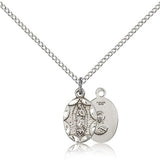 Our Lady of Guadalupe Medal, Sterling Silver - 18" 1.2mm Sterling Silver Chain + Clasp