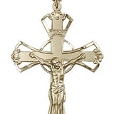 Crucifix Pendant, Gold Filled - 24" 2.4mm Gold Plated Endless Chain