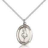 St. Sebastian Dance Medal, Sterling Silver, Medium - 18" 1.2mm Sterling Silver Chain + Clasp