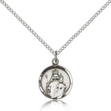 Our Lady of Consolation Medal, Sterling Silver - 18" 1.2mm Sterling Silver Chain + Clasp