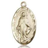 Miraculous Medal, 14 Karat Gold - 14 KT Yellow Gold