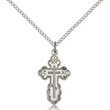 St. Olga Cross Pendant, Sterling Silver - 18" 1.2mm Sterling Silver Chain + Clasp