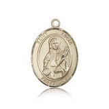 St. Lucia of Syracuse Medal, 14 Karat Gold, Large - 14 KT Yellow Gold