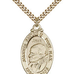 Pope John Paul II Medal, Gold Filled - 24" 2.4mm Gold Plated Endless Chain