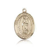 Our Lady of Guadalupe Medal, 14 Karat Gold, Large - 14 KT Yellow Gold