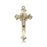 Crucifix Pendant, 14 Karat Gold - 14 KT Yellow Gold