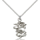 St. Michael the Archangel Medal, Sterling Silver - 18" 1.2mm Sterling Silver Chain + Clasp