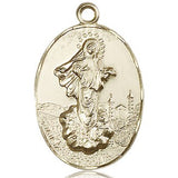 Our Lady of Medugorje Medal, 14 Karat Gold - 14 KT Yellow Gold