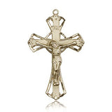 Crucifix Pendant, 14 Karat Gold - 14 KT Yellow Gold