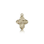 4 Way Cross Pendant, 14 Karat Gold - 14 KT Yellow Gold