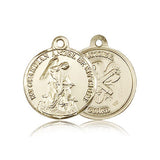 National Guard Guardian Angel Medal, 14 Karat Gold - 14 KT Yellow Gold