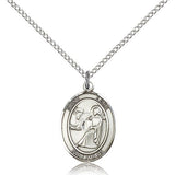 St. Luke the Apostle Medal, Sterling Silver, Medium - 18" 1.2mm Sterling Silver Chain + Clasp