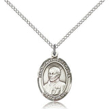 St. Ignatius of Loyola Medal, Sterling Silver, Medium - 18" 1.2mm Sterling Silver Chain + Clasp