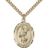 St. Scholastica Medal, Gold Filled, Large - 24" 2.4mm Gold Plated Chain + Clasp