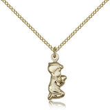Praying Boy Medal, Gold Filled - Gold-tone