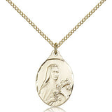 St. Theresa Medal, Gold Filled - Gold-tone