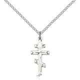 Cross Pendant, Sterling Silver - 18" 1.2mm Sterling Silver Chain + Clasp