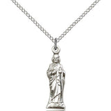 St. Jude Medal, Sterling Silver - 18" 1.2mm Sterling Silver Chain + Clasp