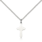 Cross Pendant, Sterling Silver - 18" 1.2mm Sterling Silver Chain + Clasp