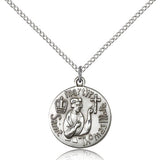 St. Thomas More Medal, Sterling Silver - 18" 1.2mm Sterling Silver Chain + Clasp