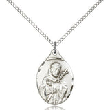 St. Francis Medal, Sterling Silver - 18" 1.2mm Sterling Silver Chain + Clasp