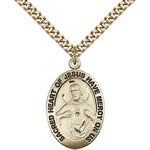 Scapular Medal, Gold Filled - 24" 2.4mm Gold Plated Endless Chain