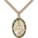 Scapular Medal, Gold Filled - 24" 2.4mm Gold Plated Endless Chain