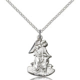 Guardian Angel Medal, Sterling Silver - 18" 1.2mm Sterling Silver Chain + Clasp