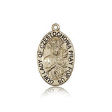 Our Lady of Czestochowa Medal, 14 Karat Gold - 14 KT Yellow Gold