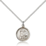 St. Raphael Medal, Sterling Silver - 18" 1.2mm Sterling Silver Chain + Clasp