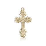 Cross Pendant, 14 Karat Gold - 14 KT Yellow Gold