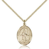 St. Isidore the Farmer Medal, Gold Filled, Medium - Gold-tone