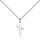 Cross Pendant, Sterling Silver - 18" 1.2mm Sterling Silver Chain + Clasp