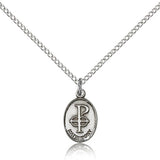 Matrimony Medal, Sterling Silver - 18" 1.2mm Sterling Silver Chain + Clasp