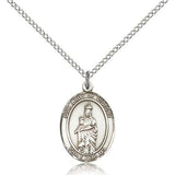 Our Lady of Victory Medal, Sterling Silver, Medium - 18" 1.2mm Sterling Silver Chain + Clasp