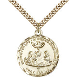 3-Doctors Medal, Gold Filled - 24" 2.4mm Gold Plated Endless Chain