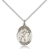 St. Columbanus Medal, Sterling Silver, Medium - 18" 1.2mm Sterling Silver Chain + Clasp