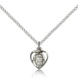St. Joseph Medal, Sterling Silver - 18" 1.2mm Sterling Silver Chain + Clasp